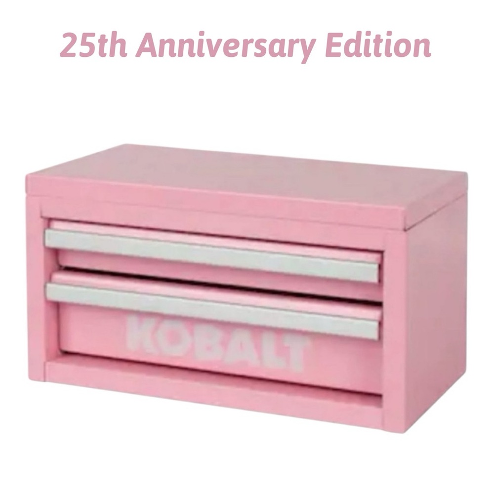 New KOBALT Mini Tool Box. Pink Powder-Coated Finish. 25th Anniversary Edition!